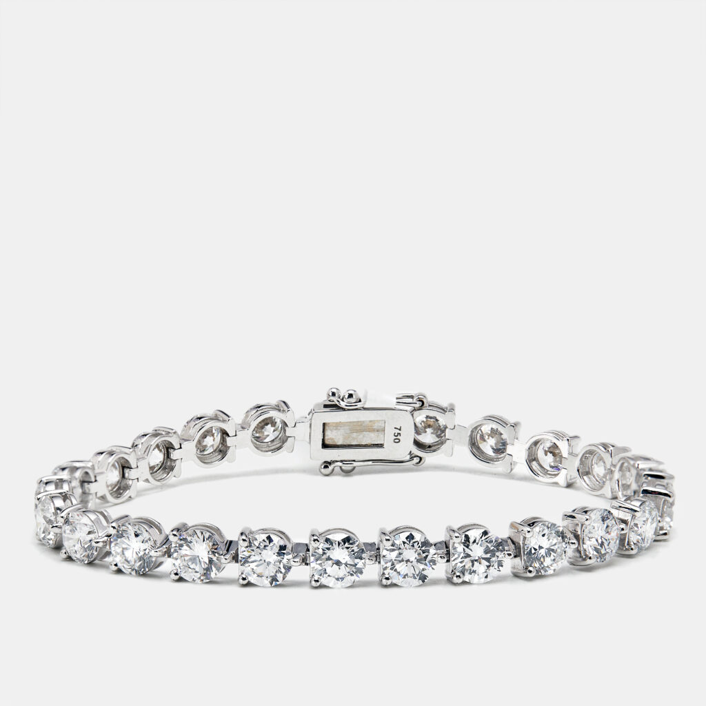 luxury-women-the-diamond-edit-new-fine-jewelry-p1169223-002.jpg 12.98 cts Round Brilliant Cut Lab Grown Diamonds 18k White Gold Tennis Bracelet