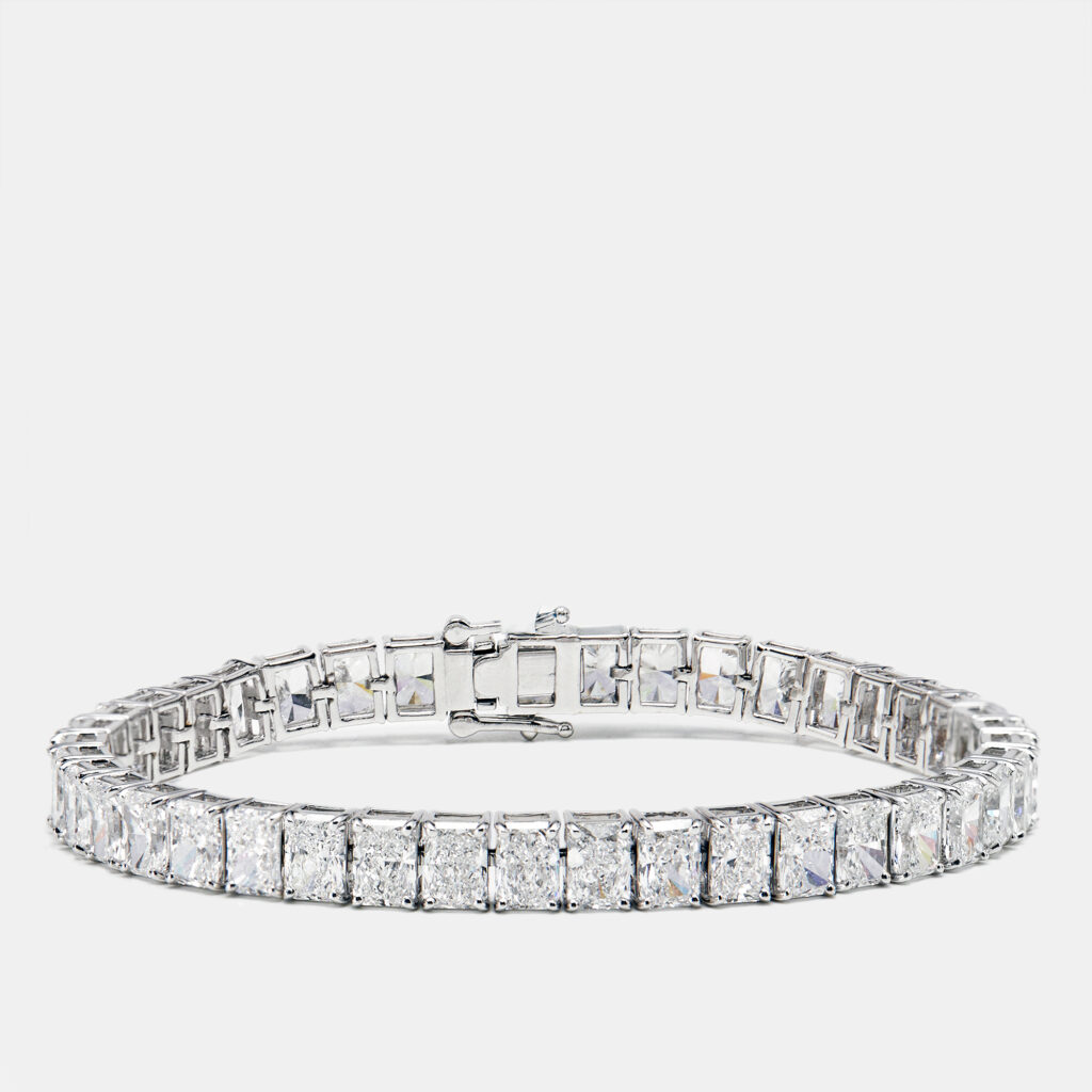 luxury-women-the-diamond-edit-new-fine-jewelry-p1169227-002.jpg 20.51 cts Radiant Cut Lab Grown Diamonds 18k White Gold Tennis Bracelet