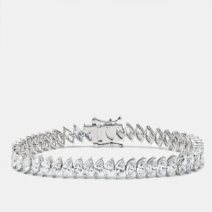 15.31 cts marquise brilliant cut lab grown diamonds 18k white gold tennis bracelet