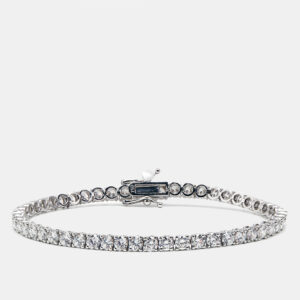 5.40 cts round brilliant cut lab grown diamonds 18k white gold tennis bracelet