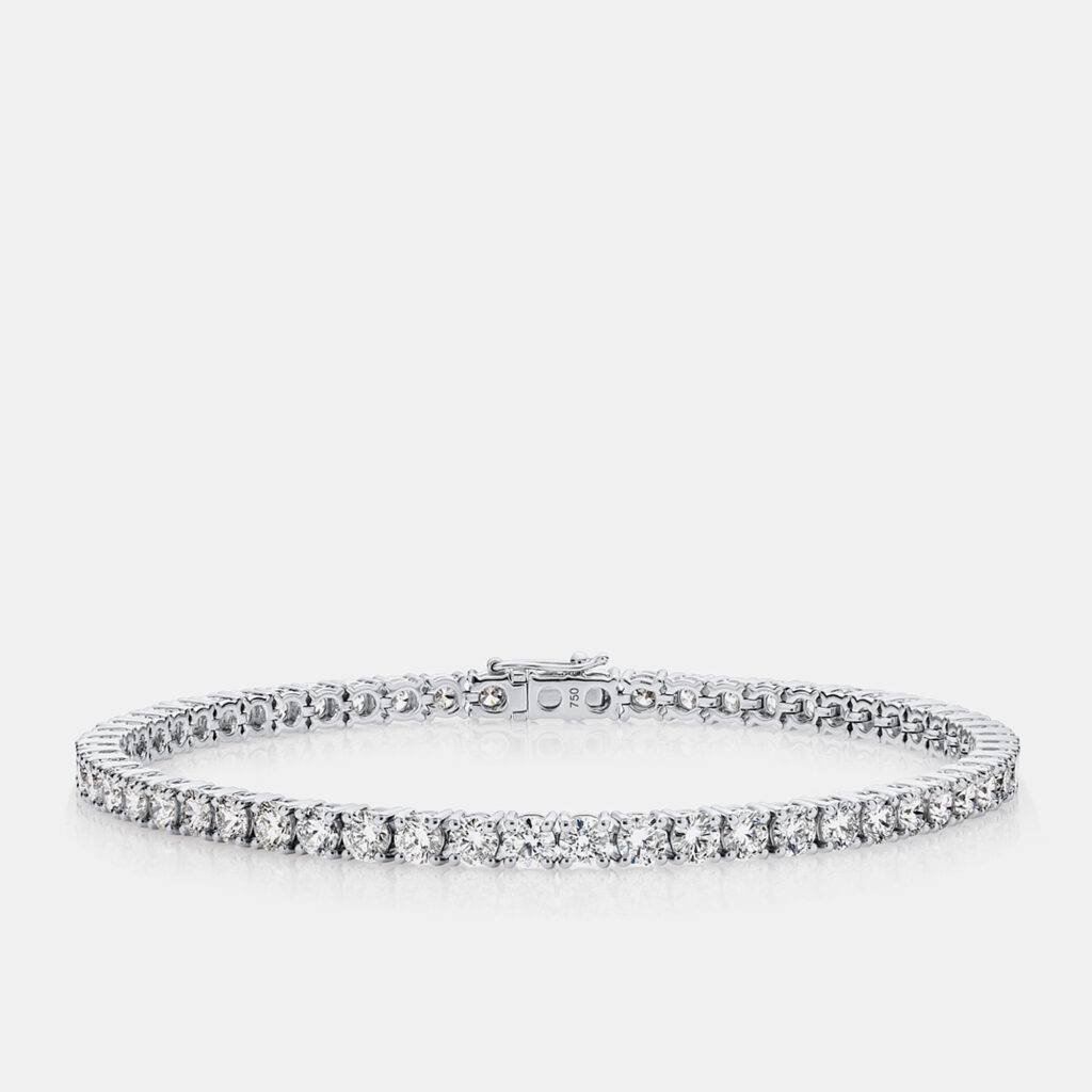 luxury-women-the-diamond-edit-new-fine-jewelry-p1169371-001 7.50 cts Round Brilliant Cut Lab Grown Diamonds 18k White Gold Tennis Bracelet