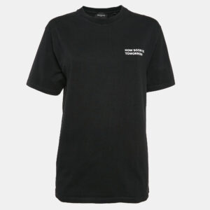 The Kooples Black Printed Cotton Jersey Crew Neck T-Shirt M