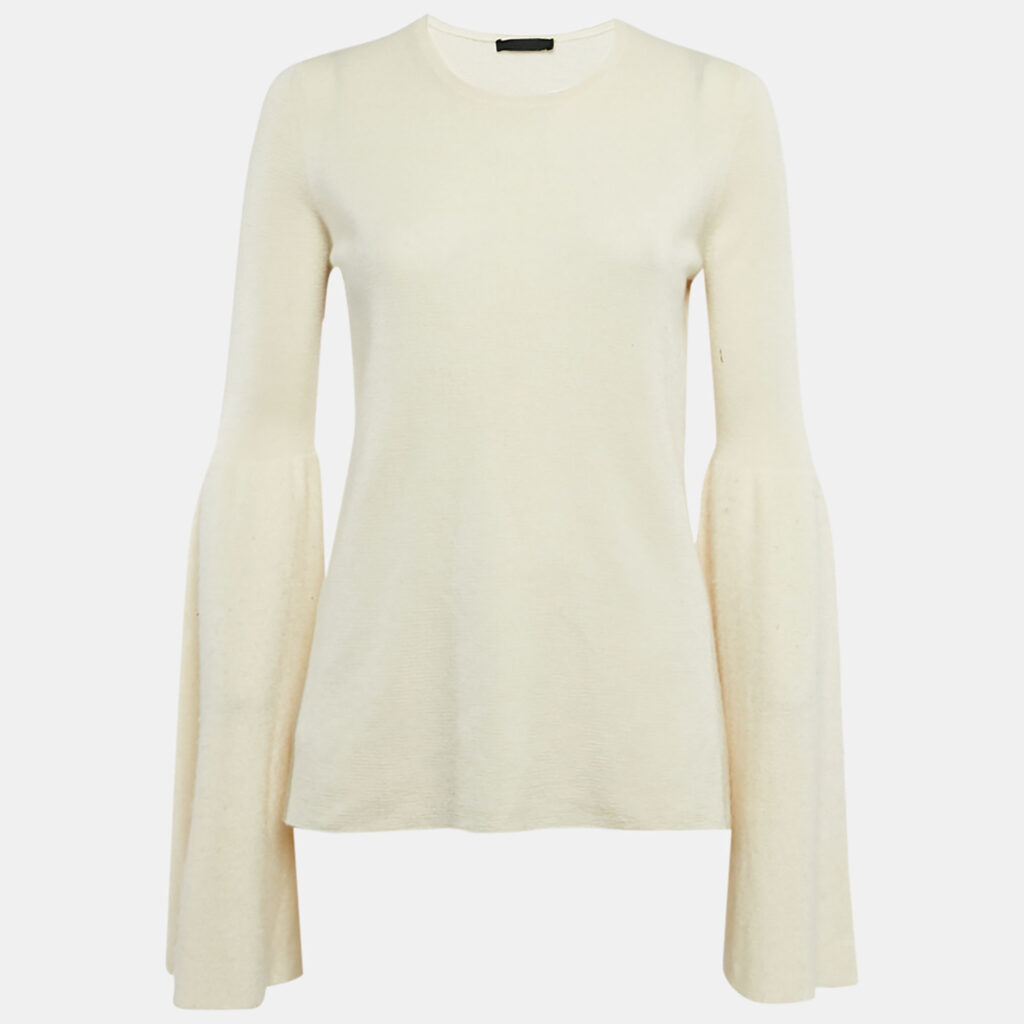 luxury-women-the-row-used-clothes-p1107418-006 The Row Cream Cashmere and Silk Full Sleeve Sweater M