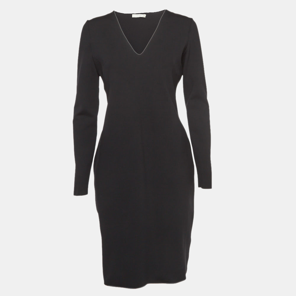 luxury-women-the-row-used-clothes-p921276-002 The Row Black Jersey V-Neck Mini Dress L