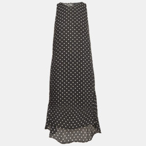 Theory Black Polka Dot Sleeveless Shift Dress S
