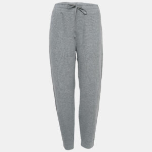 Theory Grey Pima Organic Cotton Rib Knit Trackpants L