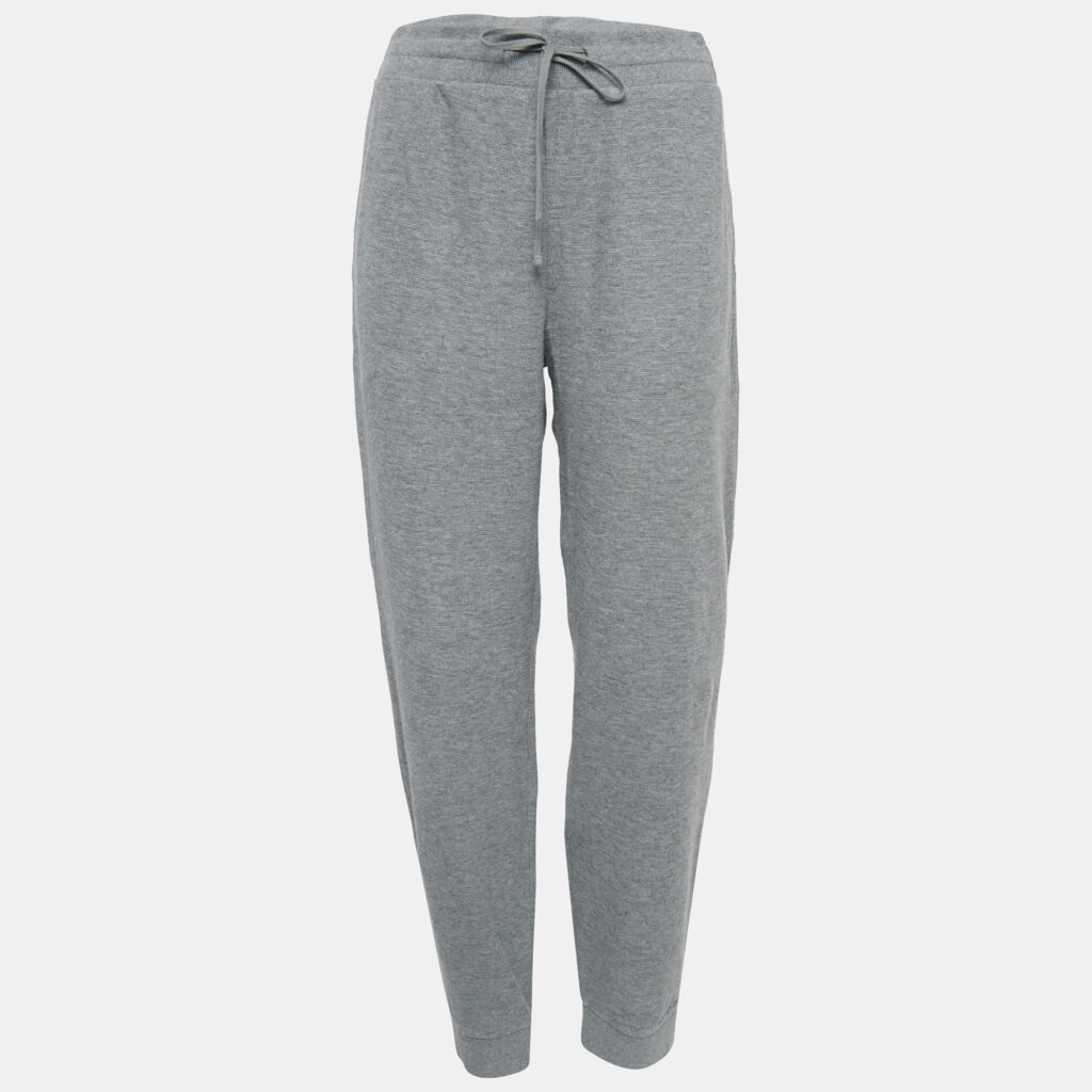 luxury-women-theory-used-clothes-p1045247-005 Theory Grey Pima Organic Cotton Rib Knit Trackpants L