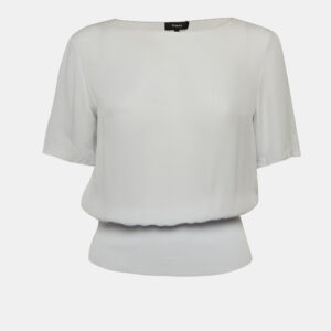Theory Light Blue Silk Half Sleeve Blouse S