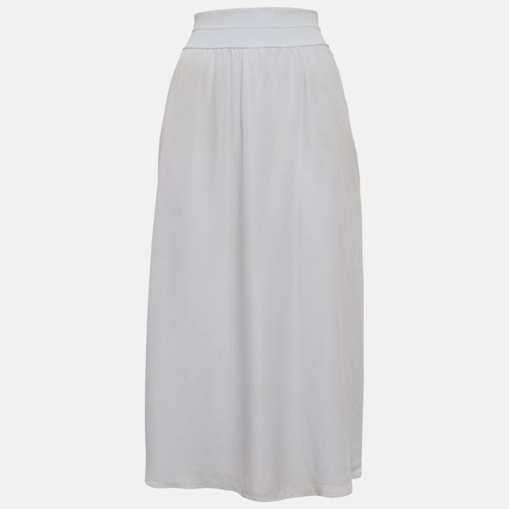 luxury-women-theory-used-clothes-p1080178-001 Theory Light Blue Silk Flared Midi Skirt L