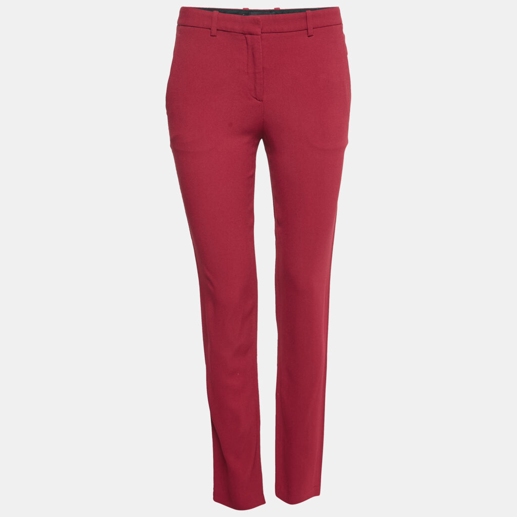 Theory Red Crepe Trousers S