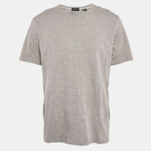 Theory Grey Thordon Basic Micro Print Jersey T-Shirt XL