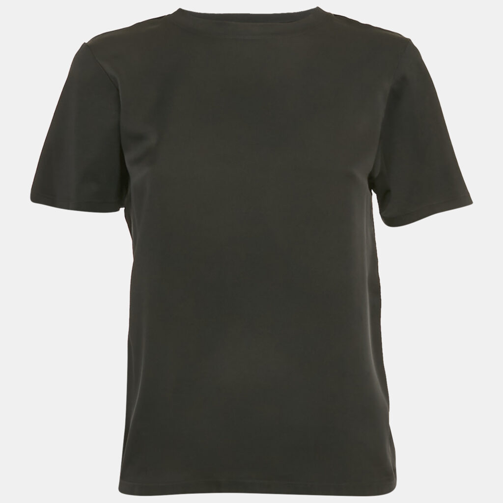 Theory Black Silk & Cotton Half Sleeve T-Shirt S