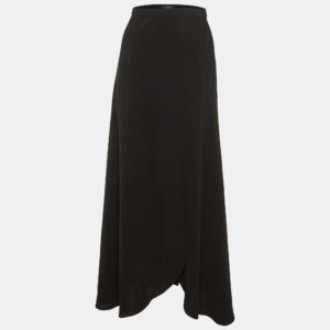Theory Black Crepe Wrap Maxi Skirt M