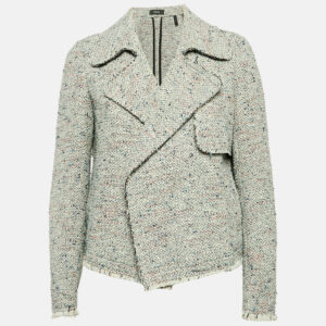 Theory Grey Tweed Open Front Jacket M