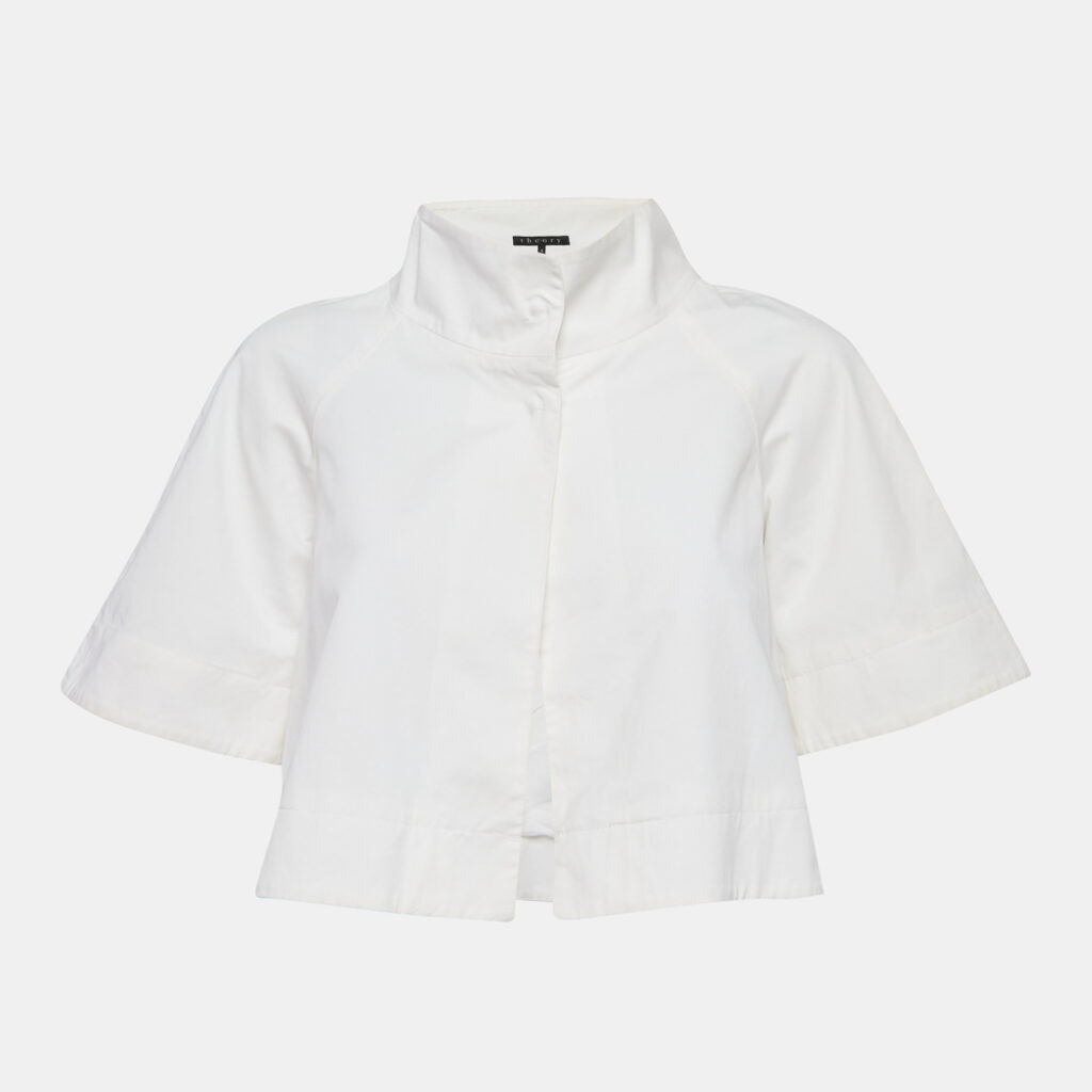 luxury-women-theory-used-clothes-p1158481-002 Theory White Cotton Gabardine Top XS
