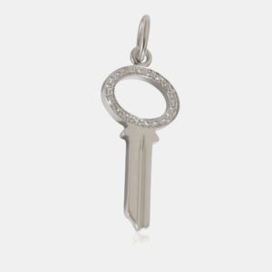 Tiffany & Co. 18k White Gold Keys Fashion Pendant 0.05 CTW