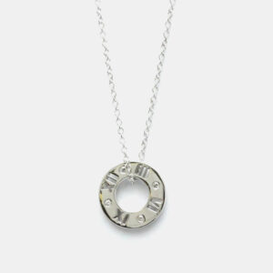 Tiffany & Co. 18K White Gold Diamond Atlas Pierced Diamond Necklace