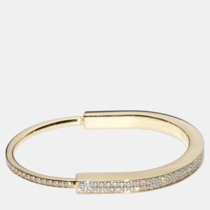 Tiffany & Co. 18K Yellow Gold and Diamond Lock Bangle Bracelet
