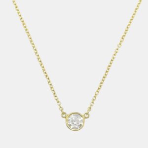 Tiffany & Co. Diamond Necklace 18k Yellow Gold Clear Metal