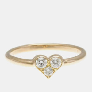 Tiffany & Co. 18K Pink Gold Sentimental Heart Diamond Band Ring EU 54.5