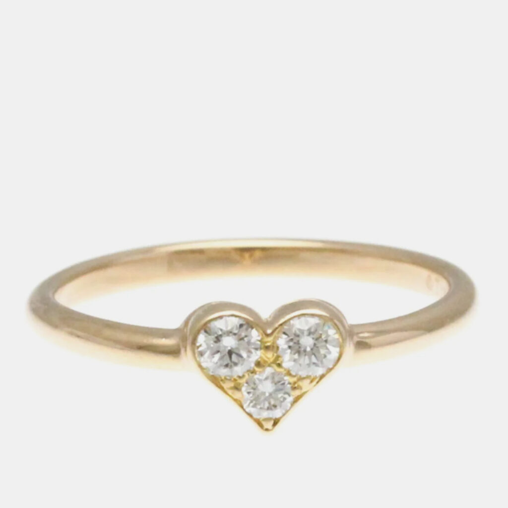 luxury-women-tiffany-co-used-fine-jewelry-p1070930-004 Tiffany & Co. 18K Pink Gold Sentimental Heart Diamond Band Ring EU 54.5