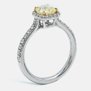Tiffany & Co. Tiffany Soleste Diamonds Platinum 18k Yellow Gold Ring Size 50