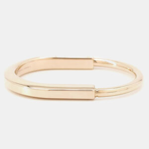 Tiffany & Co. 18K Pink Gold Padlock Bangle Bracelet Size Small