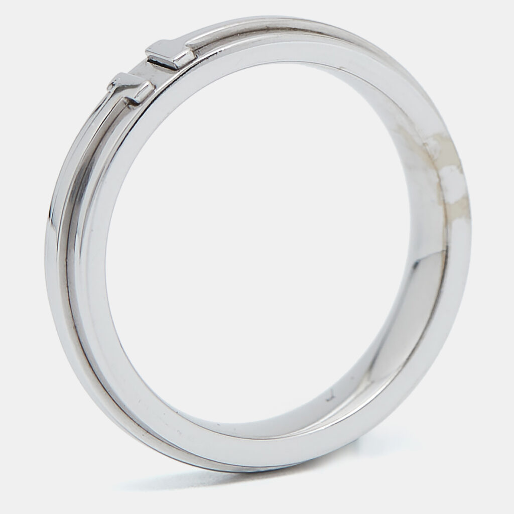 Tiffany & Co. Tiffany T 18k White Gold Narrow Ring Size 59