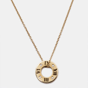 Tiffany & Co. Atlas Diamond 18k Rose Gold Pendant Necklace