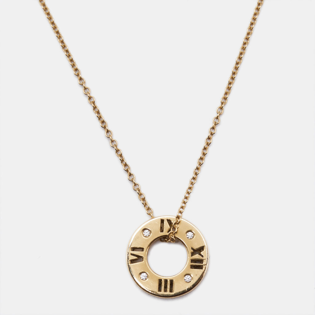 luxury-women-tiffany-co-used-fine-jewelry-p1133742-004 Tiffany & Co. Atlas Diamond 18k Rose Gold Pendant Necklace