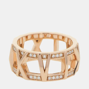 Tiffany & Co. 18K Rose Gold and Diamond Atlas Band Ring EU 51