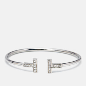 Tiffany & Co. Tiffany T Wire Diamonds 18k White Gold Bracelet