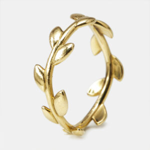 Tiffany & Co. Paloma Picasso Olive Leaf 18k Yellow Gold Narrow Ring Size 57