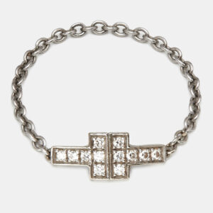 Tiffany & Co. Tiffany T Diamonds 18k White Gold Chain Ring Size 58