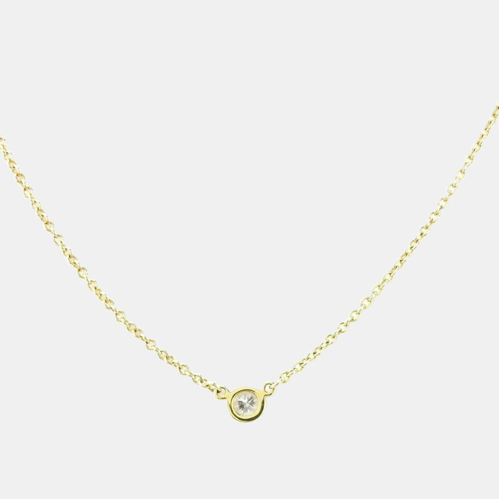 luxury-women-tiffany-co-used-fine-jewelry-p920758-001 Tiffany & Co. 18K Yellow Gold and Diamond Elsa Peretti Diamonds By The Yard Pendant Necklace