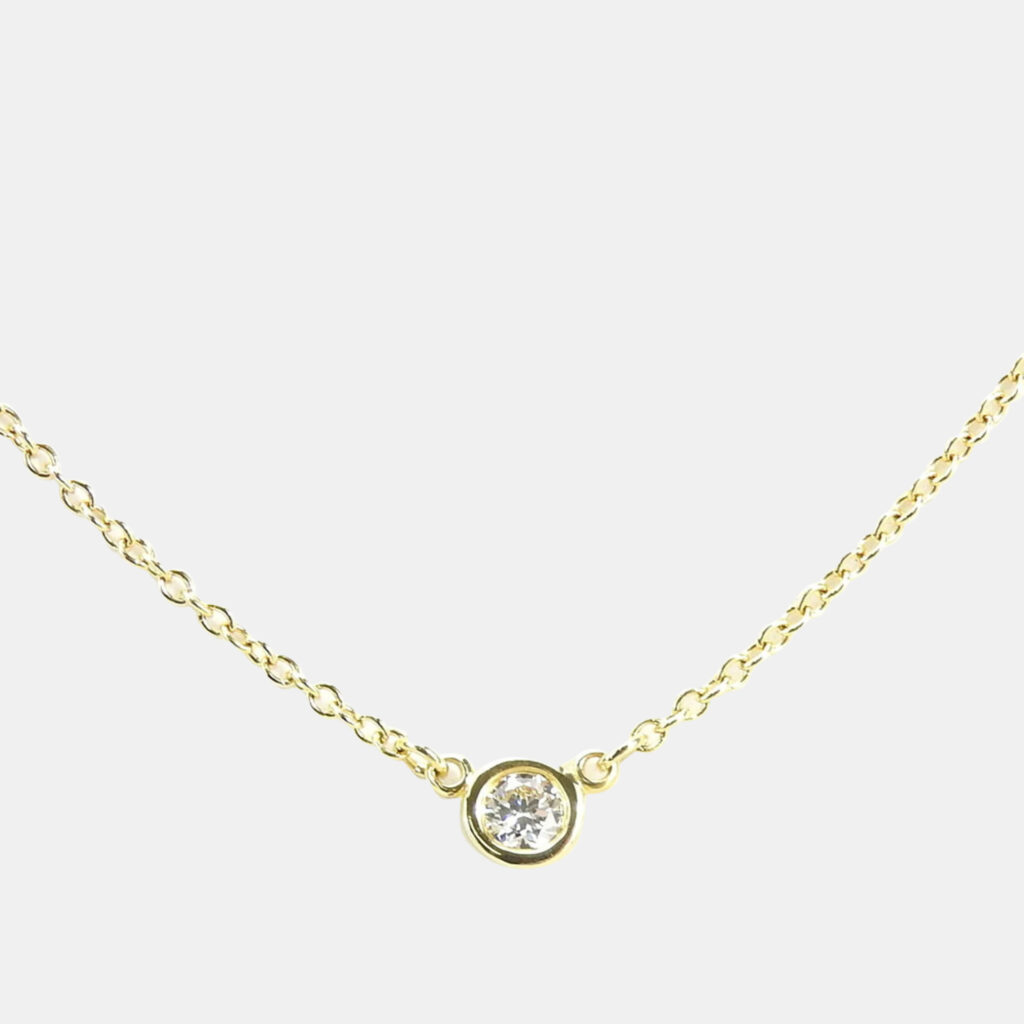 luxury-women-tiffany-co-used-fine-jewelry-p920773-004 Tiffany & Co. 18K Yellow Gold and Diamond Elsa Peretti Diamonds By The Yard Pendant Necklace