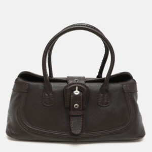 Tod's Brown Leather Buckle Satchel