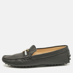 Tod's Black Leather Penny Loafers Size 37