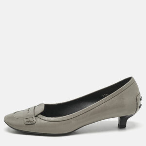 Tod's Green Leather Loafer Pumps Size 37.5