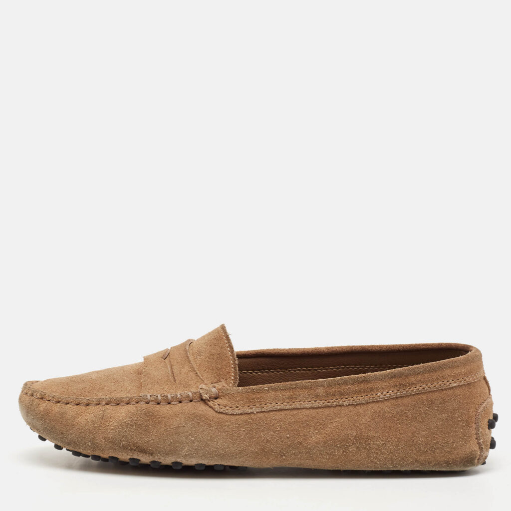Tod's Brown Suede Slip On Loafers Size 39