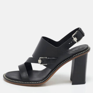 Tod's Black Leather Open Toe Ankle Strap Sandals Size 40
