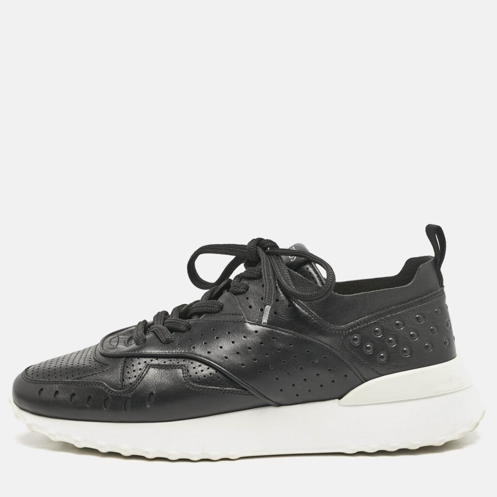 Tod's Black Leather Fondo Sportivo Sneakers Size 41