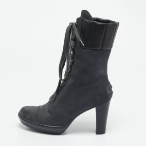 Tod's Grey/Black Suede and Leather Ankle Boots Size 36