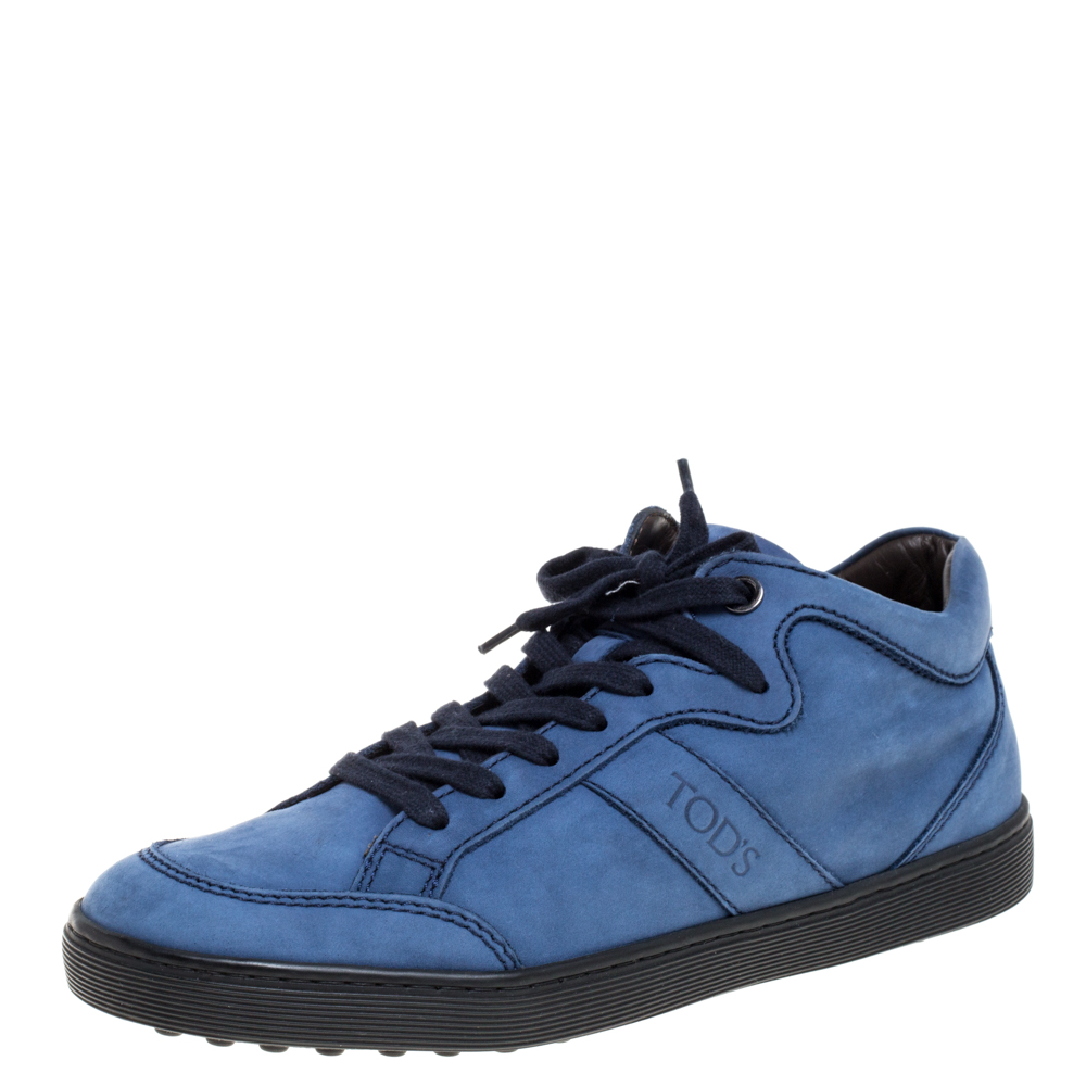 Tod's Blue Suede Low Top Sneakers Size 37