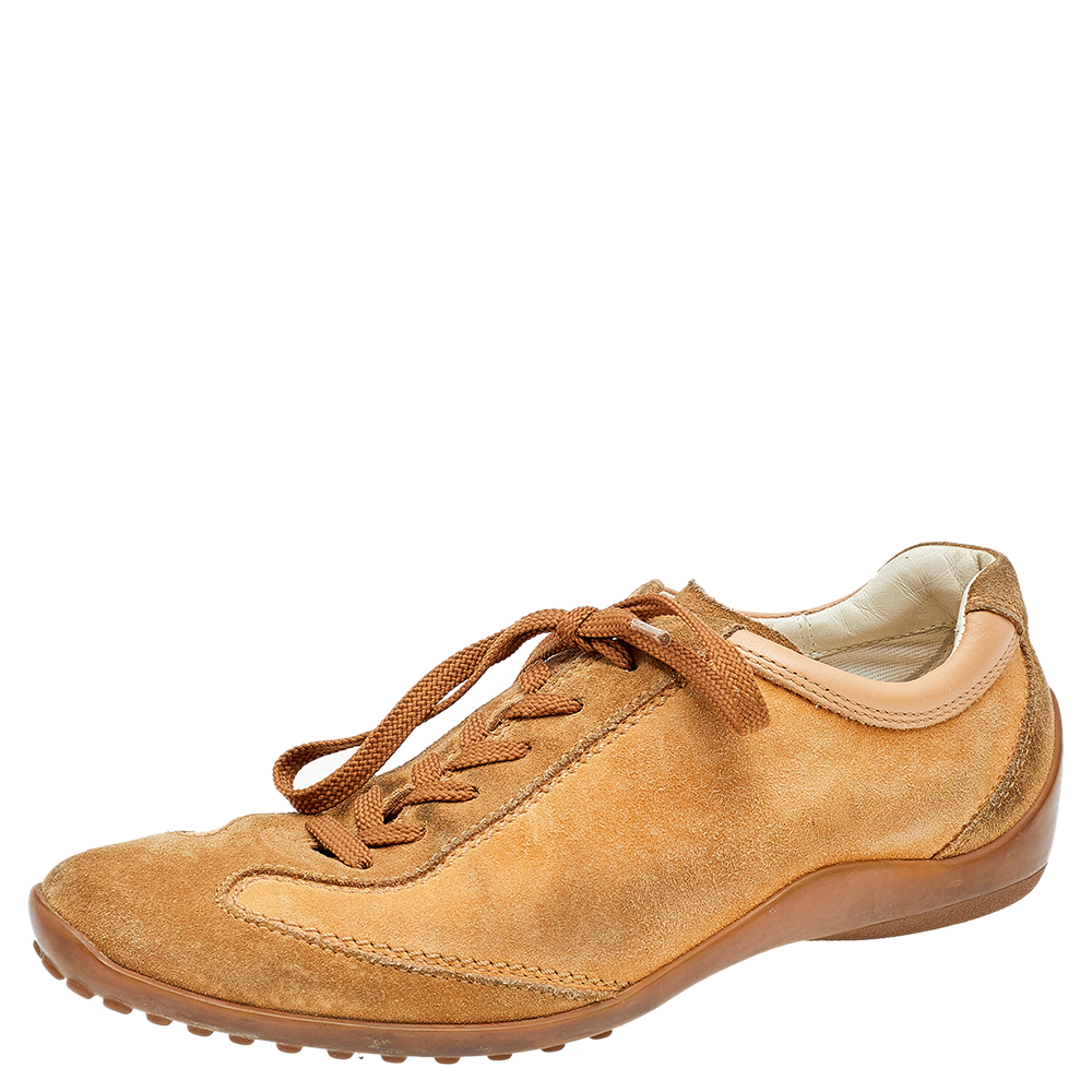 luxury-women-tods-used-shoes-p568311-006-1 Tod's Brown Suede Low Top Sneakers Size 37.5