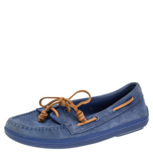 Tod's Blue Suede Lace Up Boat Loafers Size 38