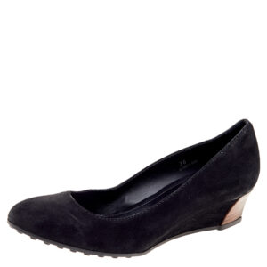 Tod's Black Suede Wedge Pumps Size 36