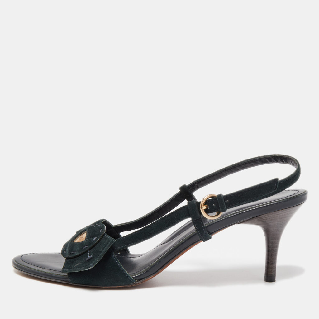 luxury-women-tods-used-shoes-p860854-001 Tod's Black Suede Slingback Sandals Size 40
