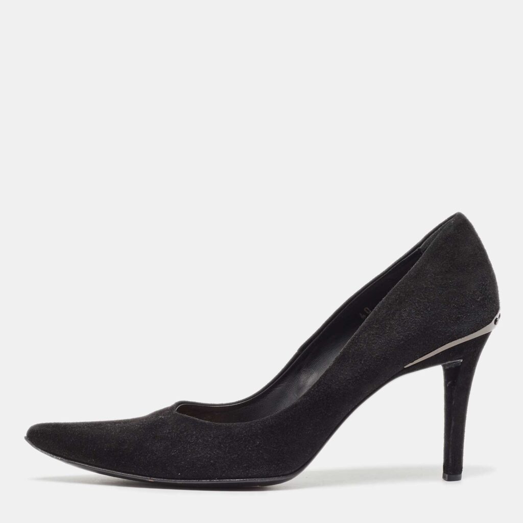luxury-women-tods-used-shoes-p998969-003 Tod's Black Suede Pointed Toe Pumps Size 40