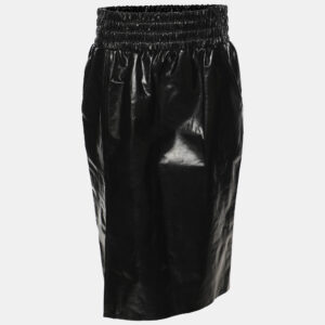 Tom Ford Black Leather Knee Length Skirt S